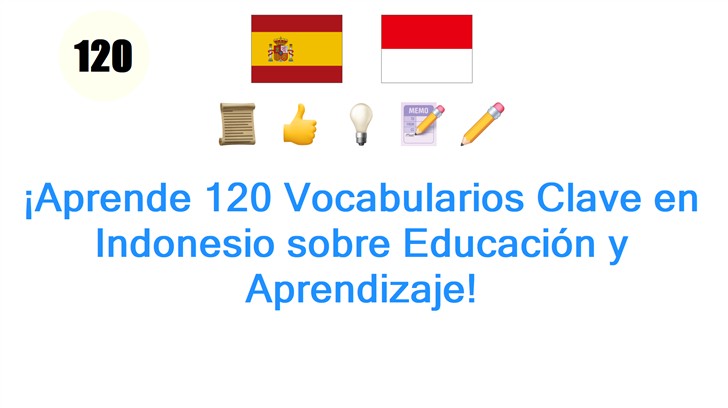 ¡Aprende 120 Vocabularios Clave en Indonesio sobre Educación y Aprendizaje!
